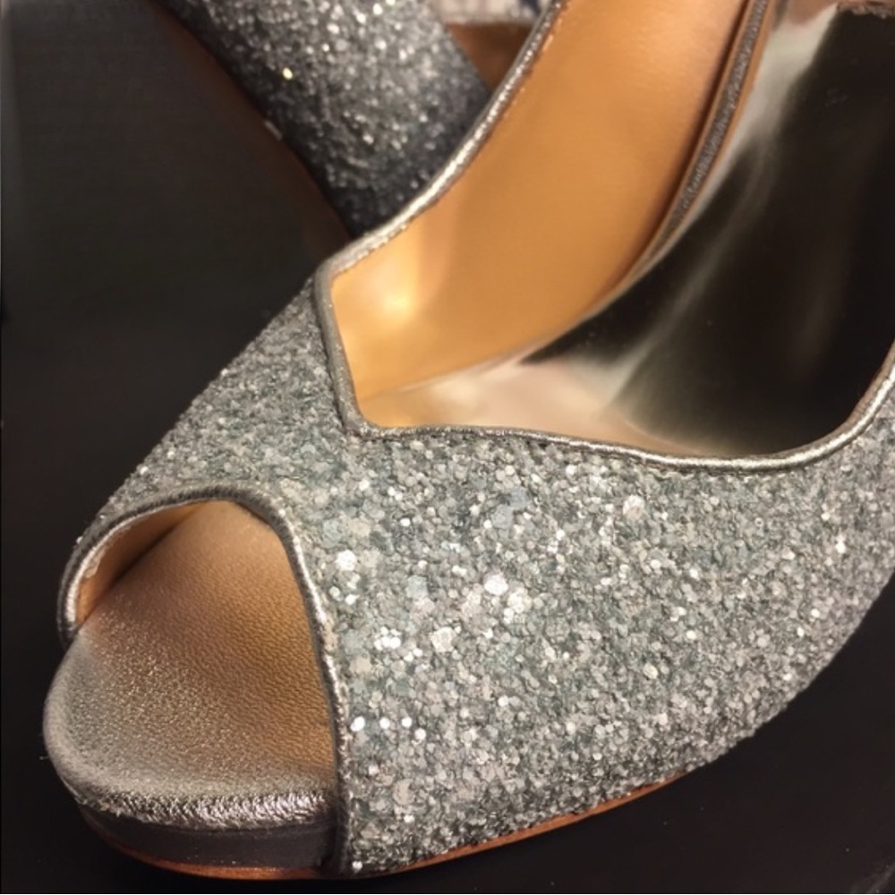 Badgley Mischka Original Kassidy Silver Glitter 6.5 - Picture 4 of 13